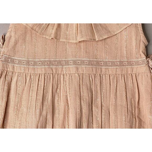 NWT Louis Louise Dusty Pink Lurex Stripe Enchantée Bubble Romper Girls 2 Yrs - Picture 2 of 4